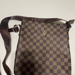 Brown Checkered Men's Bag